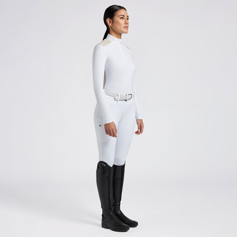 Cavalleria Tosacana Långärmad Tävlingstop Vit/Beige