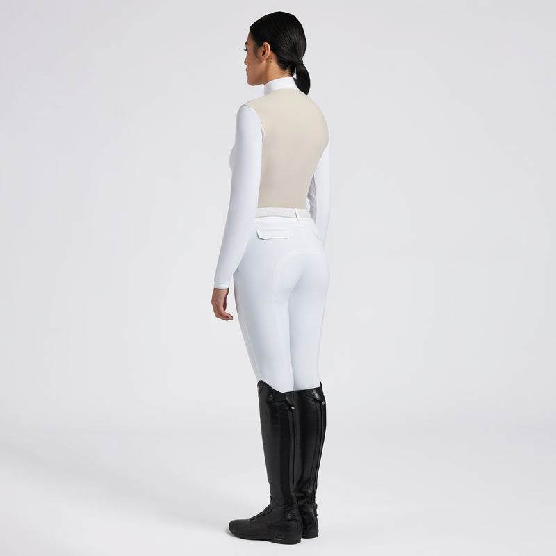 Cavalleria Tosacana Långärmad Tävlingstop Vit/Beige