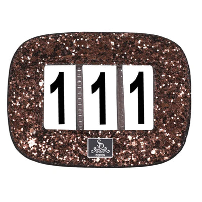 SD design nummerlapp i brun färg med glitter